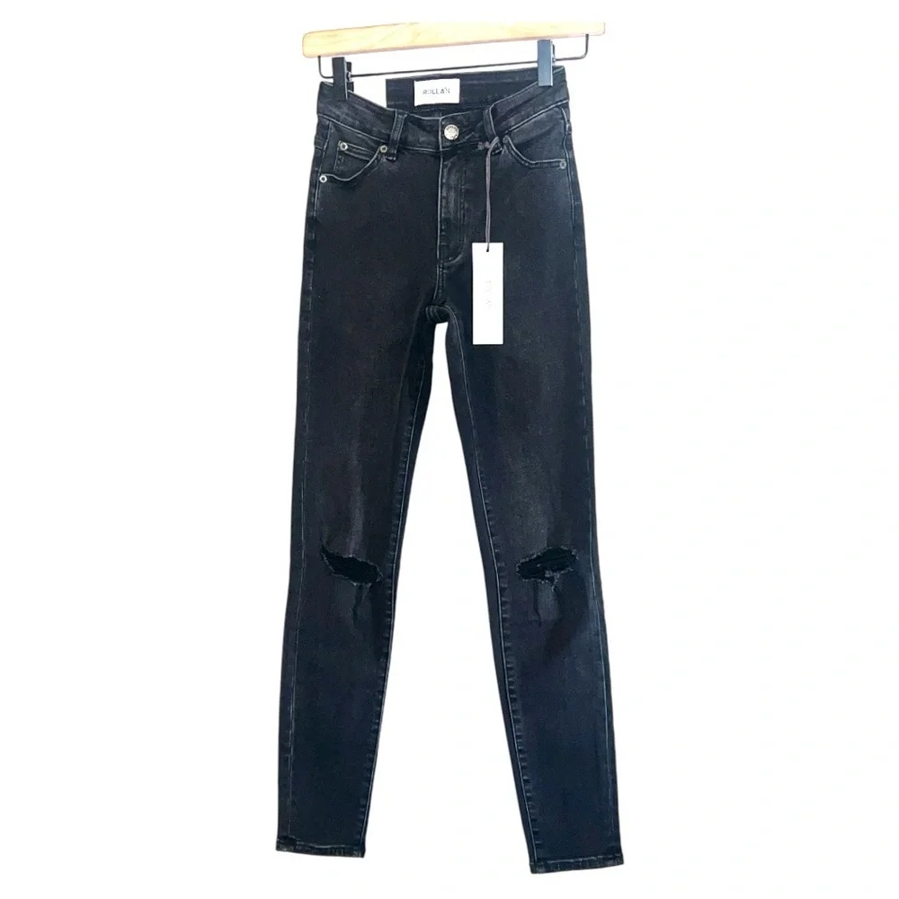 Rolla’s Westcoast Ankle‎ Mid Rise Skinny Jeans Dusty Black Size 25 NWT